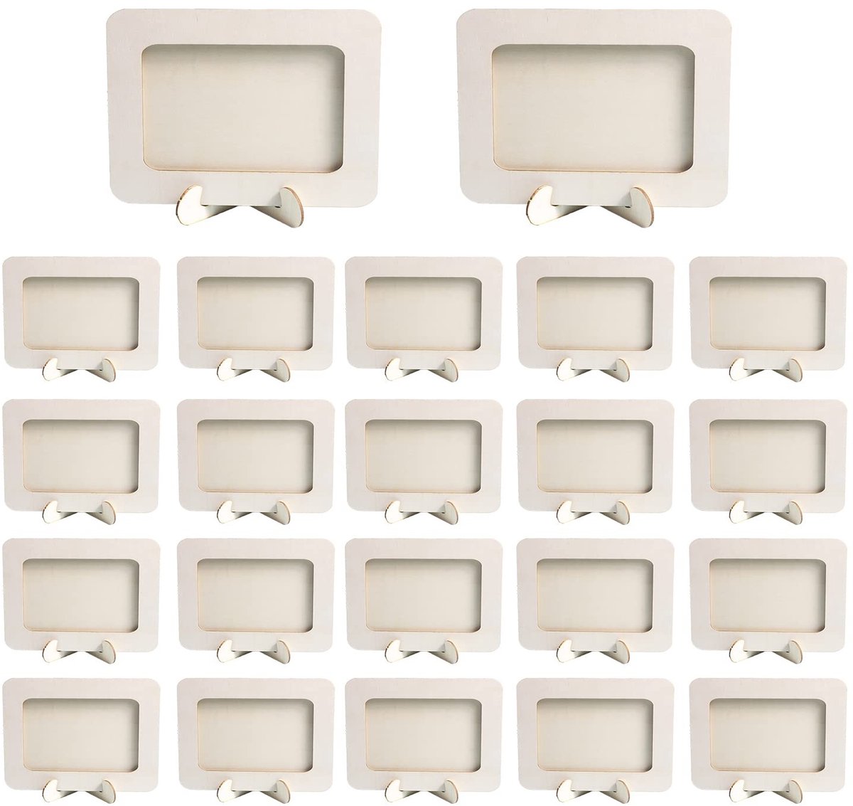 Omgoods - 24 Stuks Houten Fotolijsten Onbehandeld - DIY Cadeaus voor Kinderen