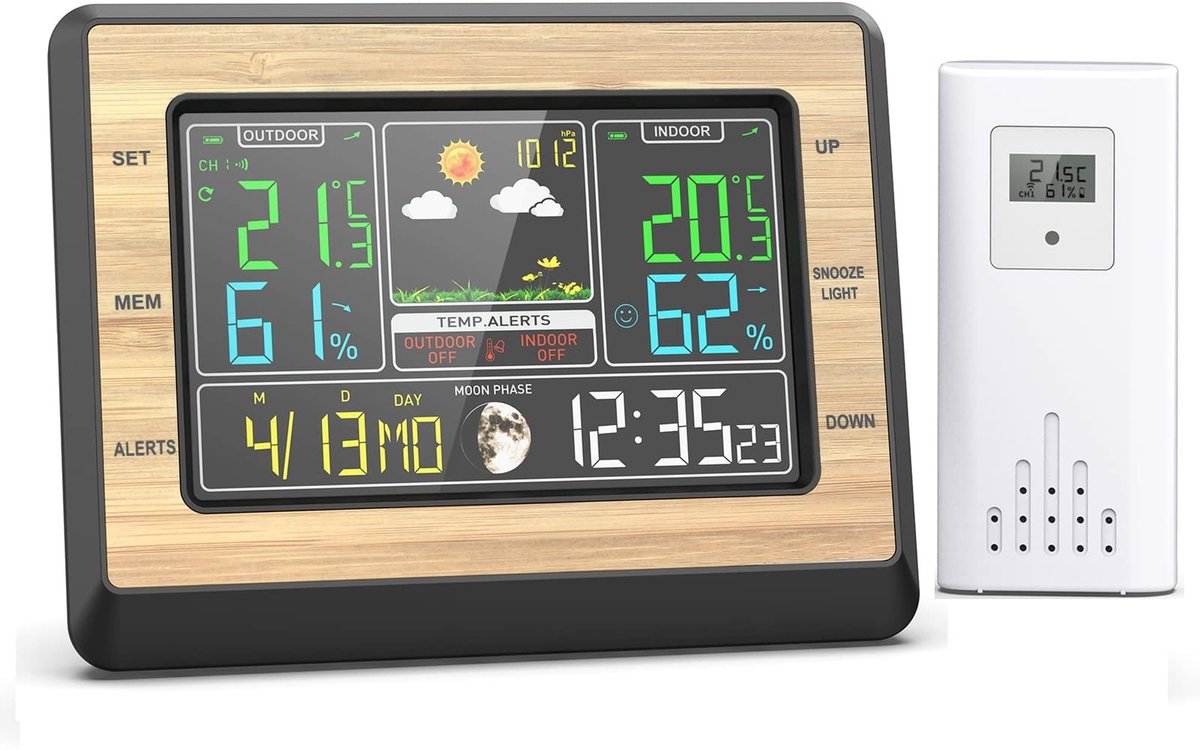 Omgoods - Draadloze Weerstation met Buiten Sensor en LCD Display