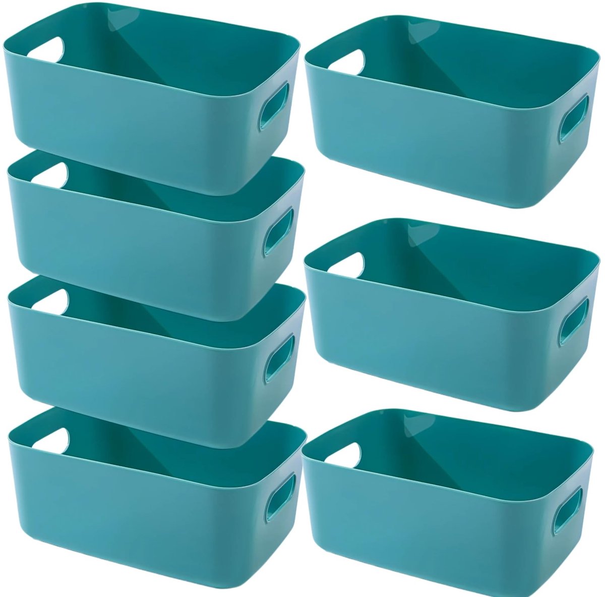 Omgoods - Plastic Opbergdoos met Handgrepen voor Keuken en Badkamer (Groen, 30×20×12cm)