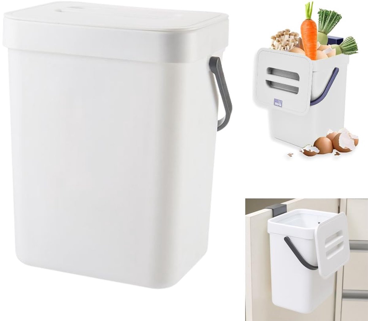 Omgoods - Biologische Keukenafvalemmer 3L - Geurdicht en Hangend