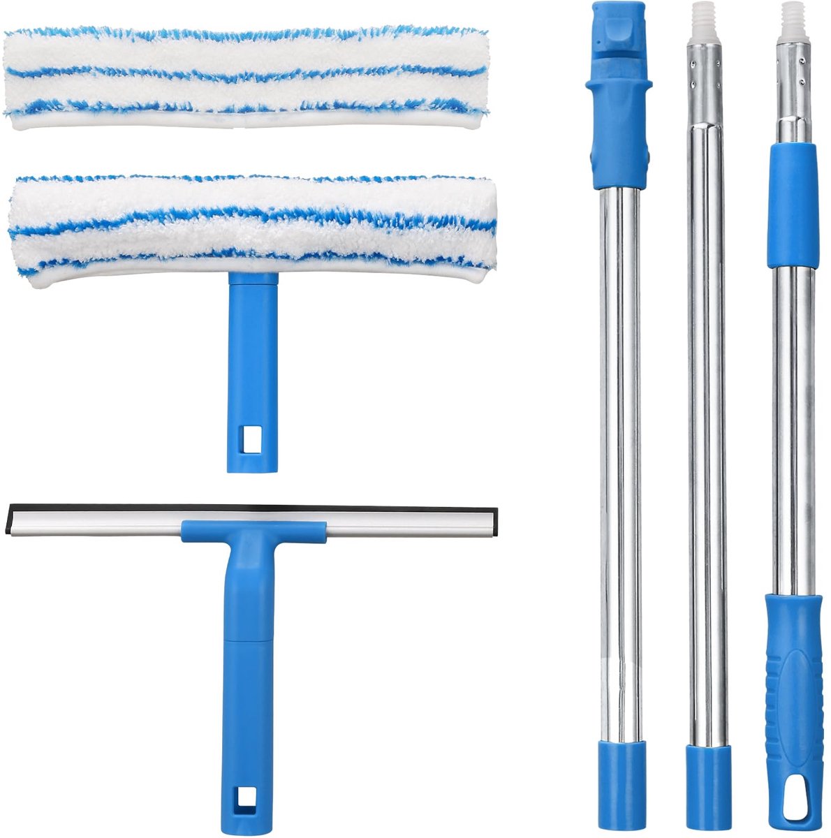 Omgoods - Raamwisser met Telescoopsteel 146 cm - Professionele Raamreiniger met Siliconen Wisser