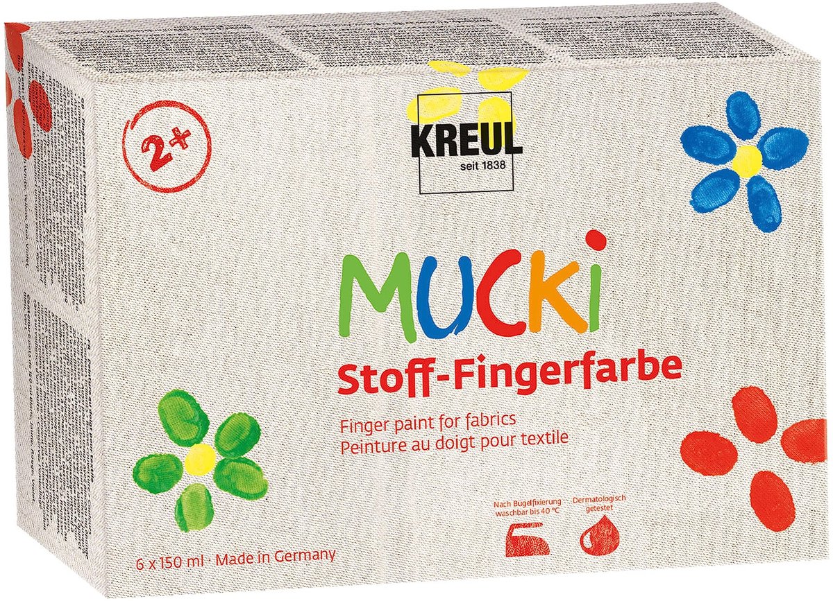 Omgoods - Mucki Stoffen Vingerverfset 6 x 150 ml voor Kinderen
