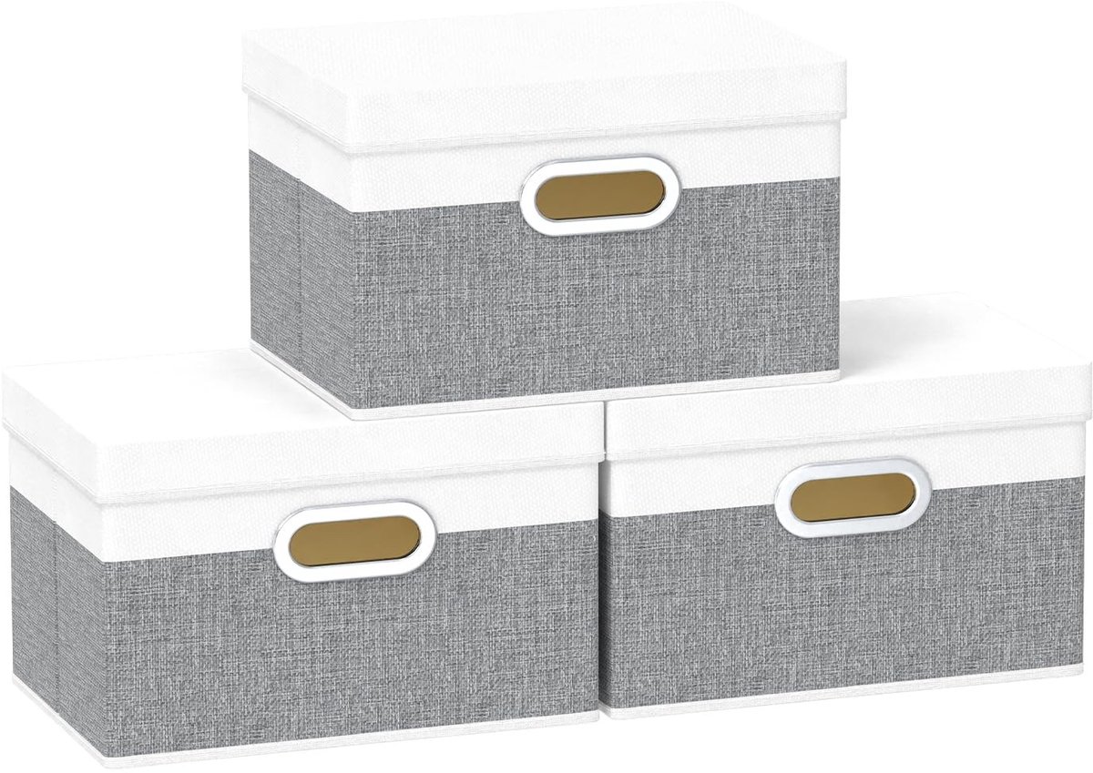 Omgoods - Vouwbare Opbergdozen met Deksel, 3-Pack