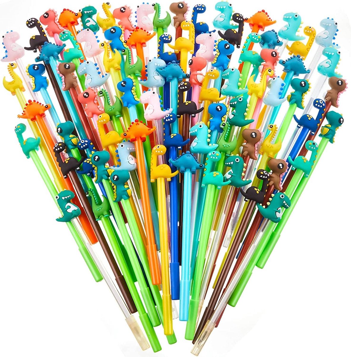 Omgoods - Set van 80 Dinosaur Gel Inktpennen in Diverse Stijlen