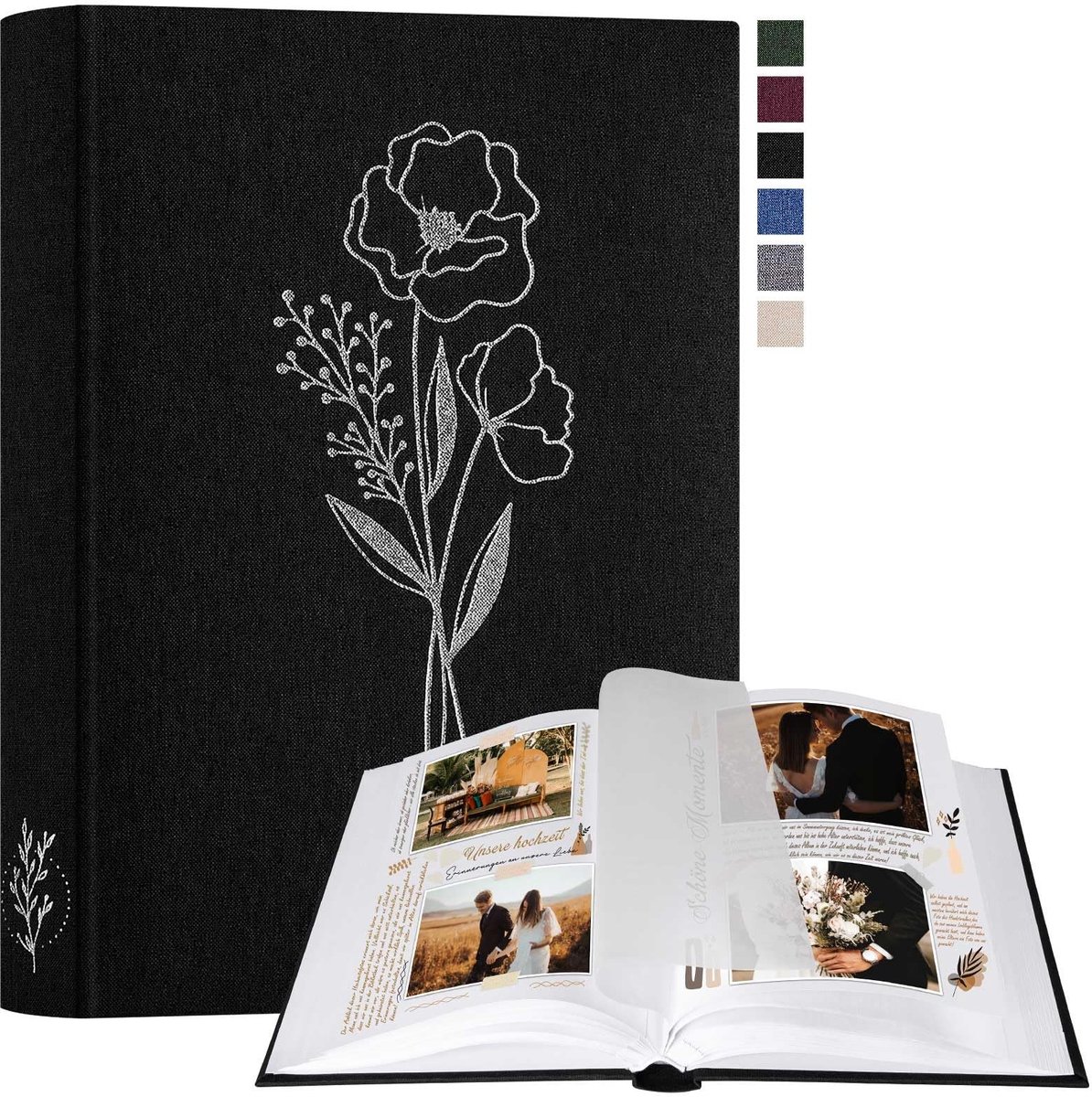 Omgoods - Photo Album Scrapbooking met 60 Witte Pagina's en Cellophane Scheidingsbladen