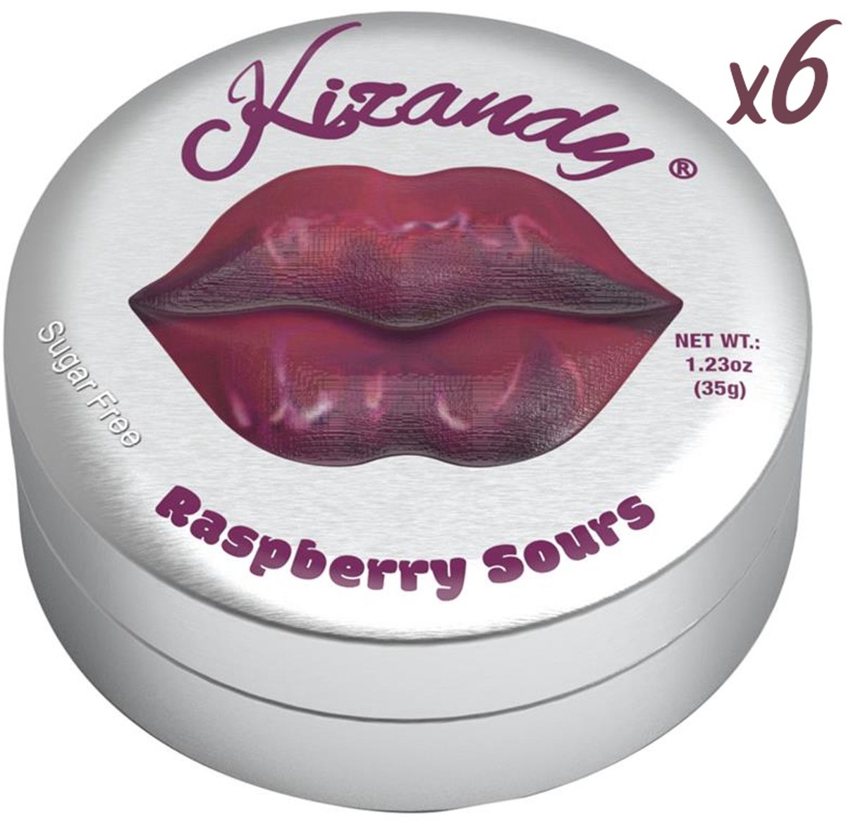 Kizandy - Suikervrije zuurtjes - Raspberry - tinnen verpakking
