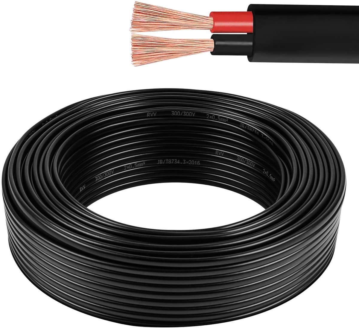 Omgoods - Dubbele 2-aderige Koper Elektriciteitsdraad 0.5mm²