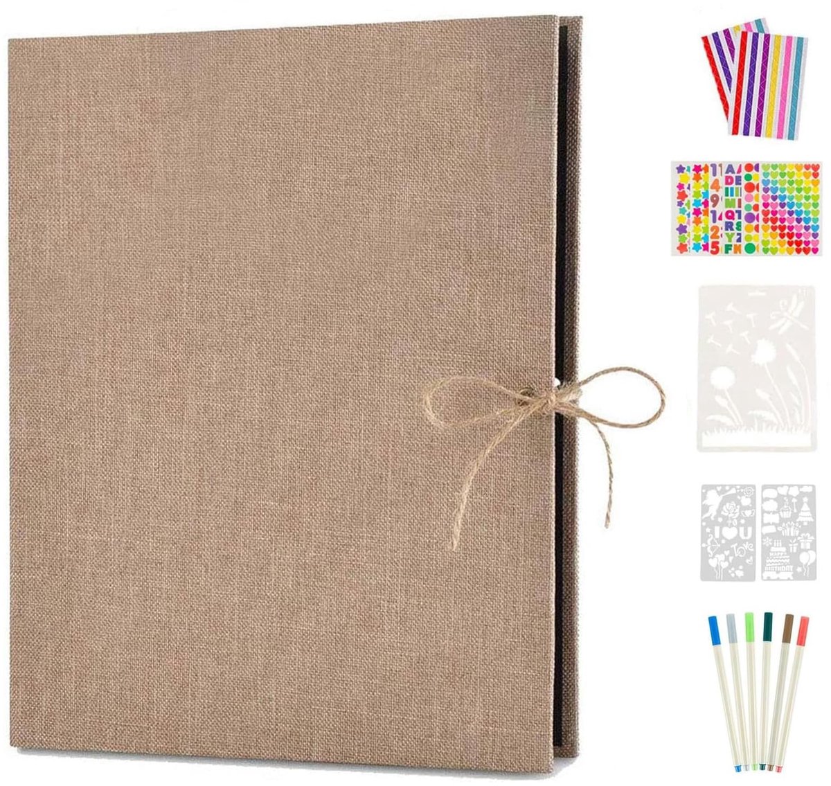 Omgoods - Vintage Scrapbook Foto Album met 60 Zwarte Pagina's