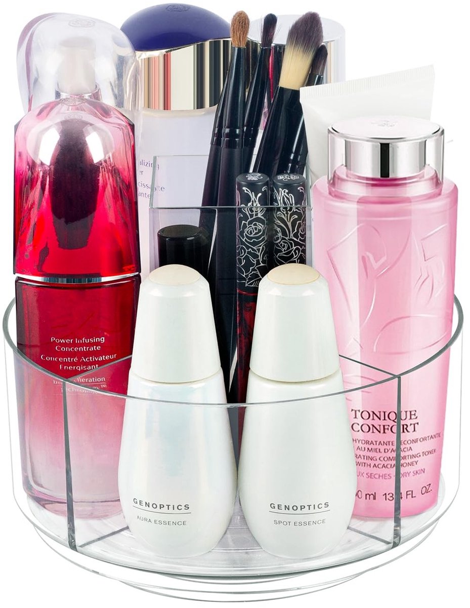 Omgoods- Make-up Organizer 360° Draaibaar - Cosmetica Koffer - Make-up Organizer Lades - Transparante Organizer - Opbergdozen - Perfect voor Badkamer