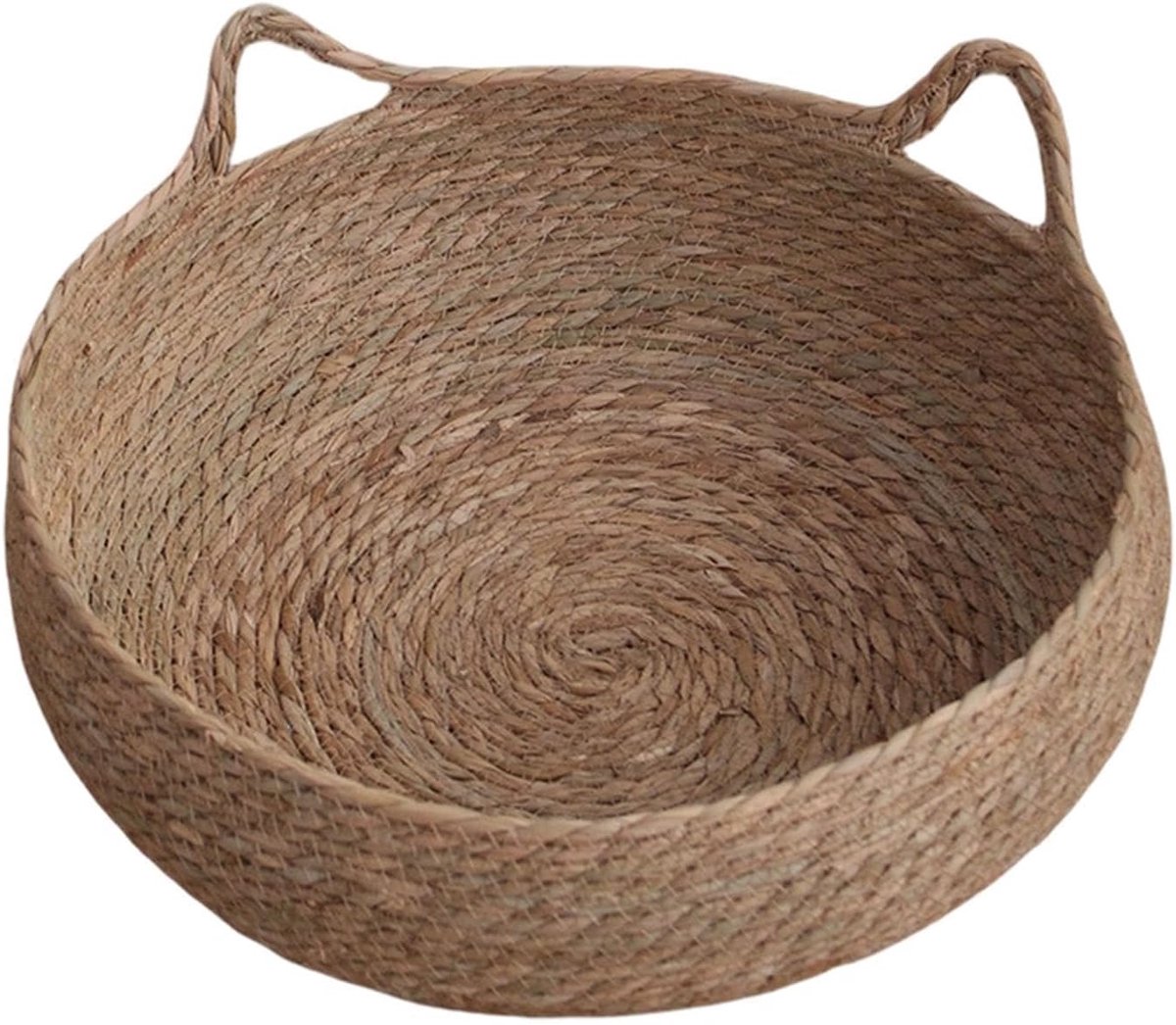 Ademend gevlochten kattenmandje (35 x 35 x 13 cm) – Knusse ligplek voor kittens en kleine honden, veilige rustplaats, meubelstuk voor binnen, tegengaan van verveling