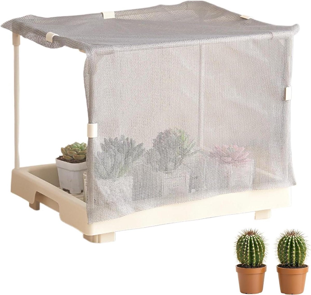 Mini Kas - Kweekkas Plantenkas - Planten Beschermen - Extra Dikke Buizen - 35 x 27 x 7 cm - Wit