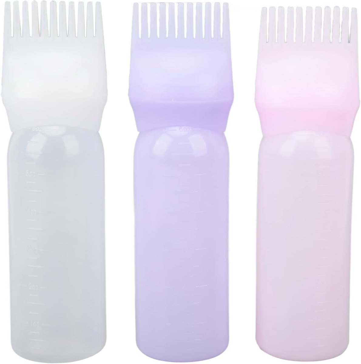 SnelShoppen - 3-delige haarverf applicator fles met kam, precisie doseerschaal, haarkleur, permanent, conditioner, shampoo, essentiële olie, styling t