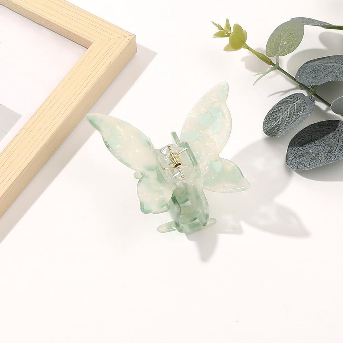 SnelShoppen - Haarspeld Vlinder Acetaat Haarspelden voor Vrouwen, Plastic Antislip Haarspelden, 7,5 cm Haarspeld, Geschikt voor Dikker en Dunner Haar,