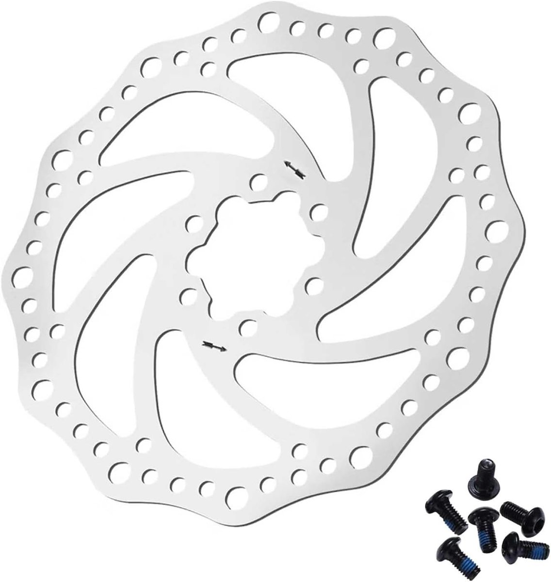 SnelShoppen - RVS Schijfrem Fiets voor Shimano Remschijf SM-RT54 160MM 6 Gaten, Center Lock, Hoogwaardige Staal, Perfect voor Fietsen