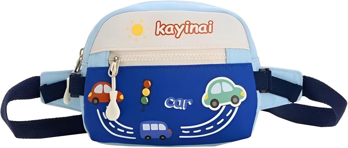 SnelShoppen - Baby Heuptas voor Kinderen, Auto Vorm, Reis Buiktas, Hoge Capaciteit, Geschikt voor Jongens en Meisjes, Blauw, Voor Buitenactiviteiten