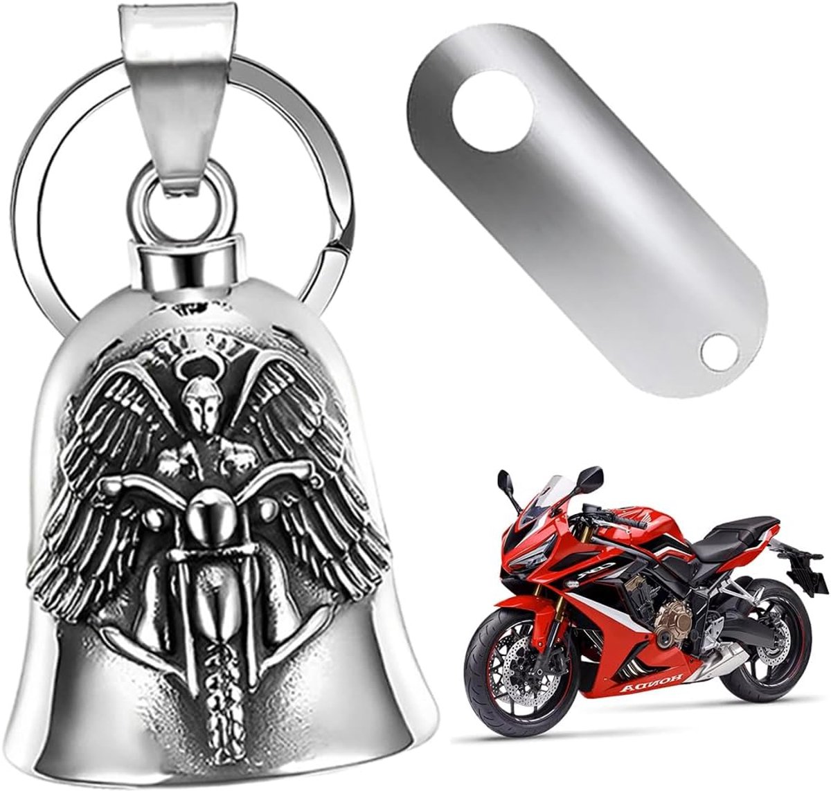 Motorfietsbel - Zilver - Geluksbrenger - Beschermt tegen negatieve energie - ShopVlot