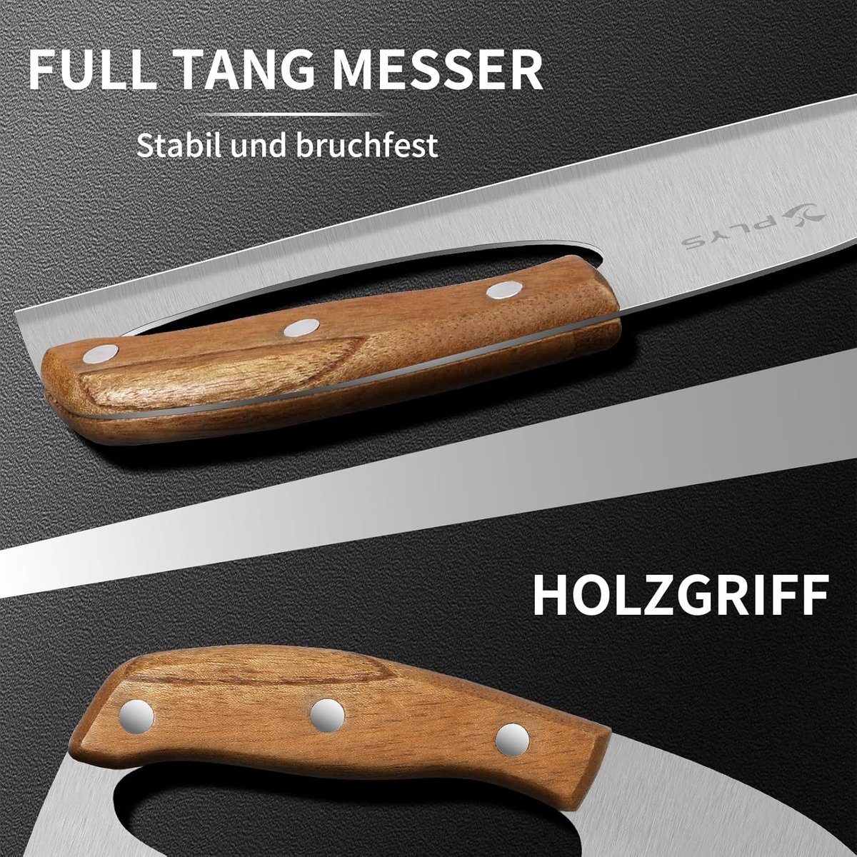 SnelShoppen - Professioneel Koksmes met Antislip Handvat - Scherp Vleesmes van RVS - Multifunctionele Keukenmes voor Barbecue, Outdoor en Thuisgebruik