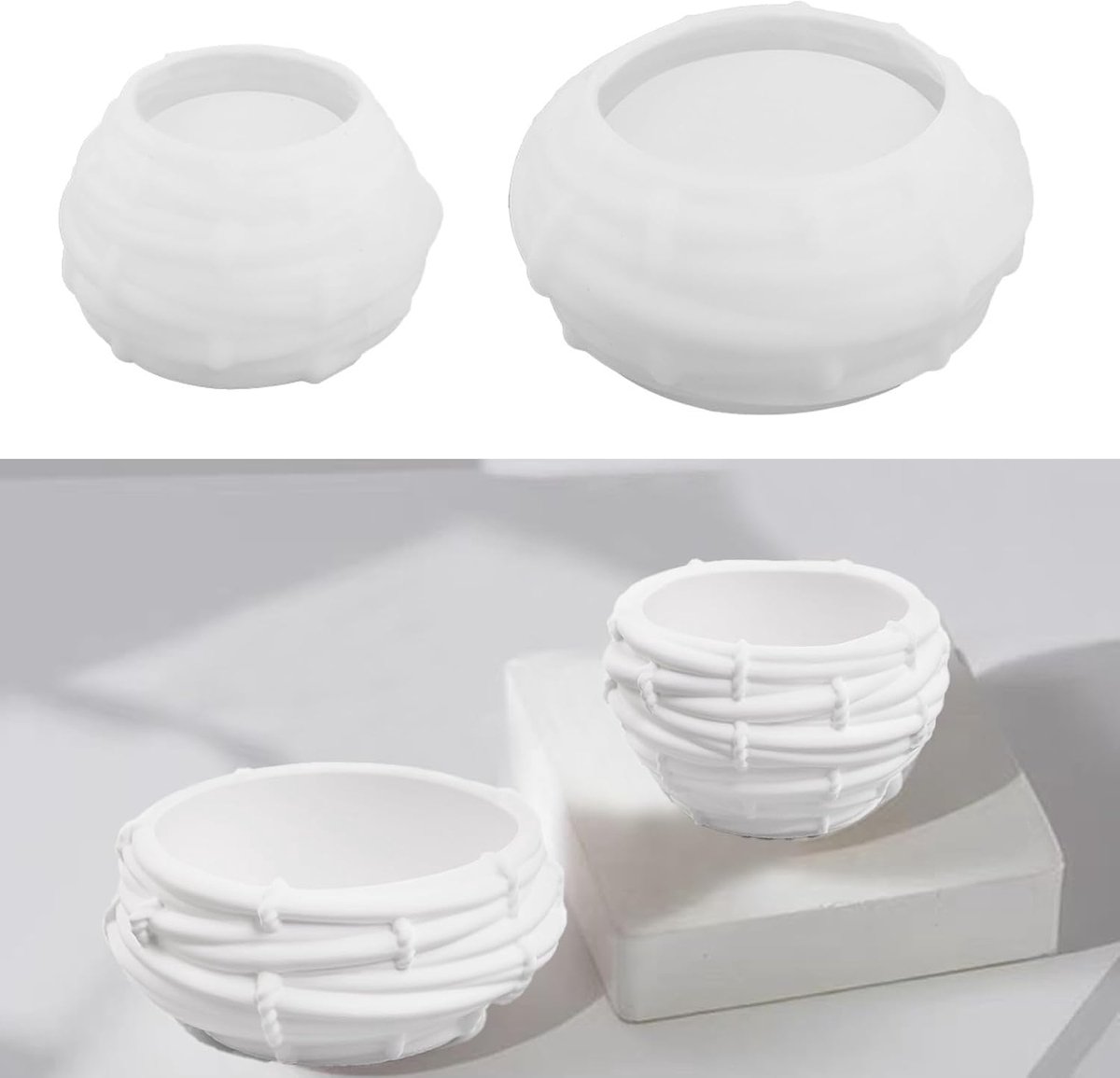 SnelShoppen - Silicone Mallen Set van 2, Vogel Nest Mallen, Silicone Mallen voor Kaarsen, Resin Mallen, Herbruikbare Mal voor Beton en Gips, Creatieve