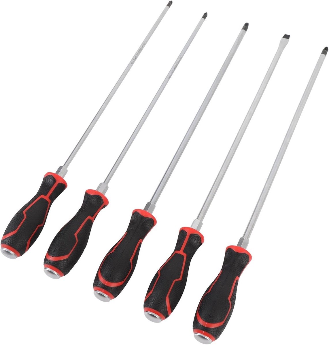 SnelShoppen - 5-delige 450mm Magnetische Hoofd Lange Schroevendraaier Set voor Auto Reparatie, Extra Lange Schroevendraaiers met PH2, PH3, PZ2, PZ3, 8
