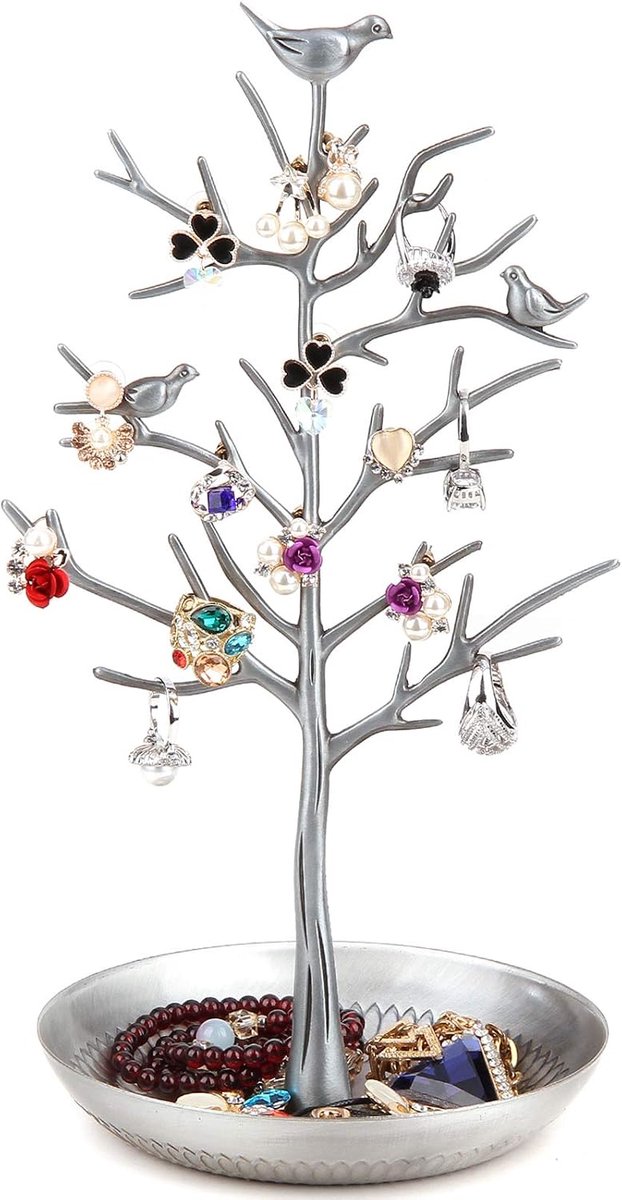 Sieraden Organizer Boom - Juwelen Display Hanger - Sieraden Opbergen - Antiek Vogelontwerp - 30 x 16 x 15 cm