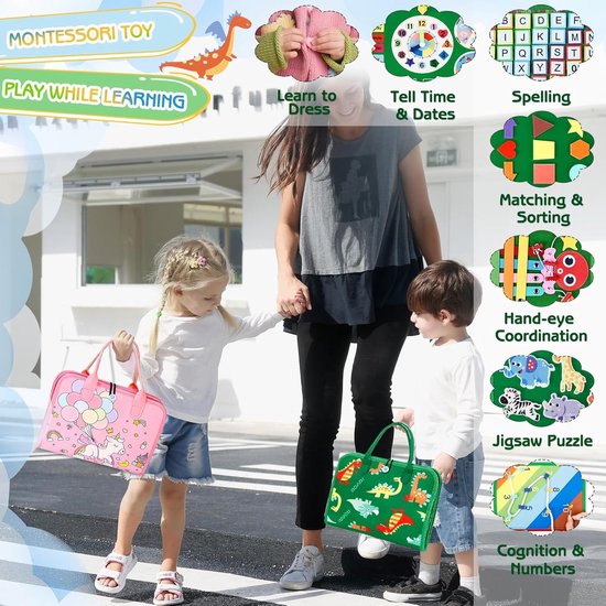 Busy Board - Montessori speelgoed - Activiteitenbord - Sensorisch speelgoed - Educatief speelgoed - Montessori activiteitenboek — afbeelding 3