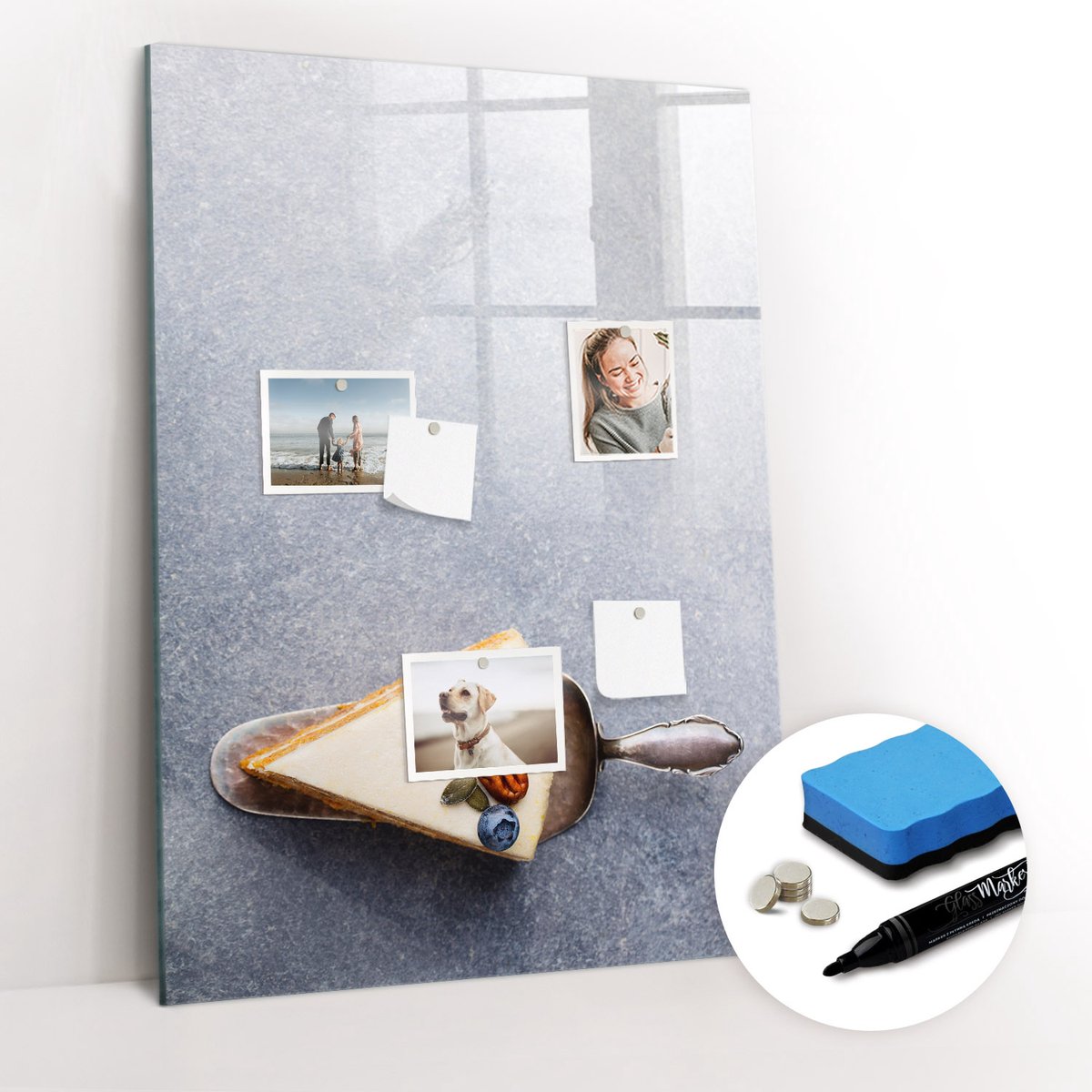 Tulup Whitebord - Een fluitje van een cent - 70 x 100 cm - Grijs Magnetisch Wandbord - Gratis 5 Sterke Magneten + Whiteboard Marker & Wisser - Organizer Muur - Magnetic Board - Planning Muur