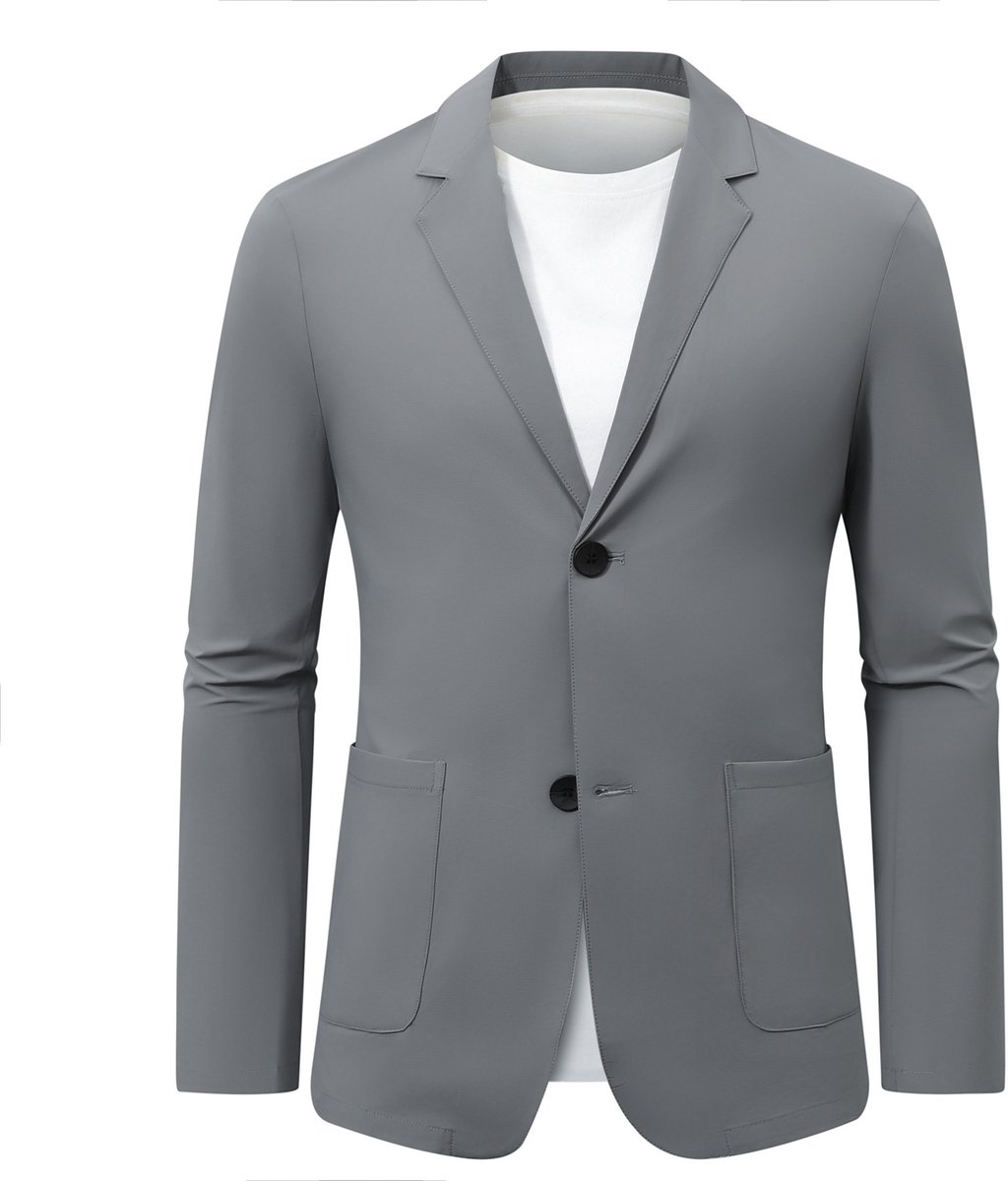 ALLTHEMEN Heren Zijdeachtig Zonneblazer - Kreukherstellend Strijkvrij - XL
