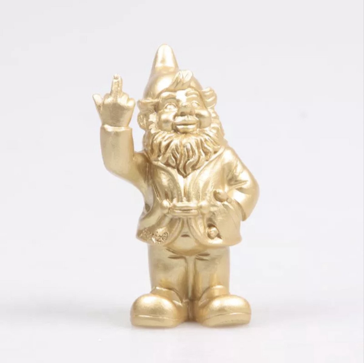 Stoobz F*ck you kabouter - 10 centimeter - Goud - decoratief beeldje