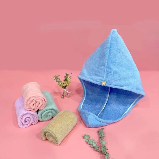 Haardroog Turban - Haardroogkap Dames - Snel Haar Drogen - Absorberende Stof - 25x60cm - Color 4 — afbeelding 4