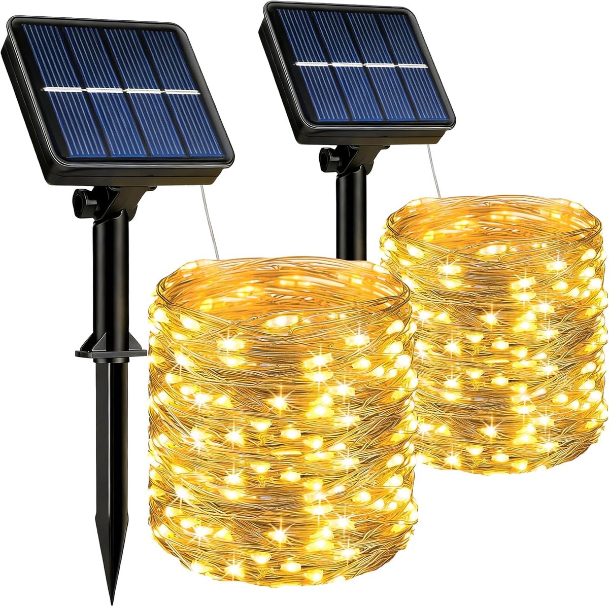 Led-lichtketting op zonne-energie 20 m - 100 leds - 8 modi - voor balkon en tuin - SnelShoppen