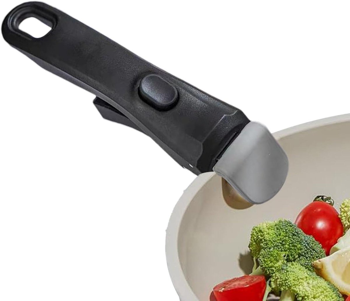 Afneembare Pannengreep - Reservehandgreep Kookgerei - Koken en Bakken - Universele Pasvorm - 19 cm - Zwart