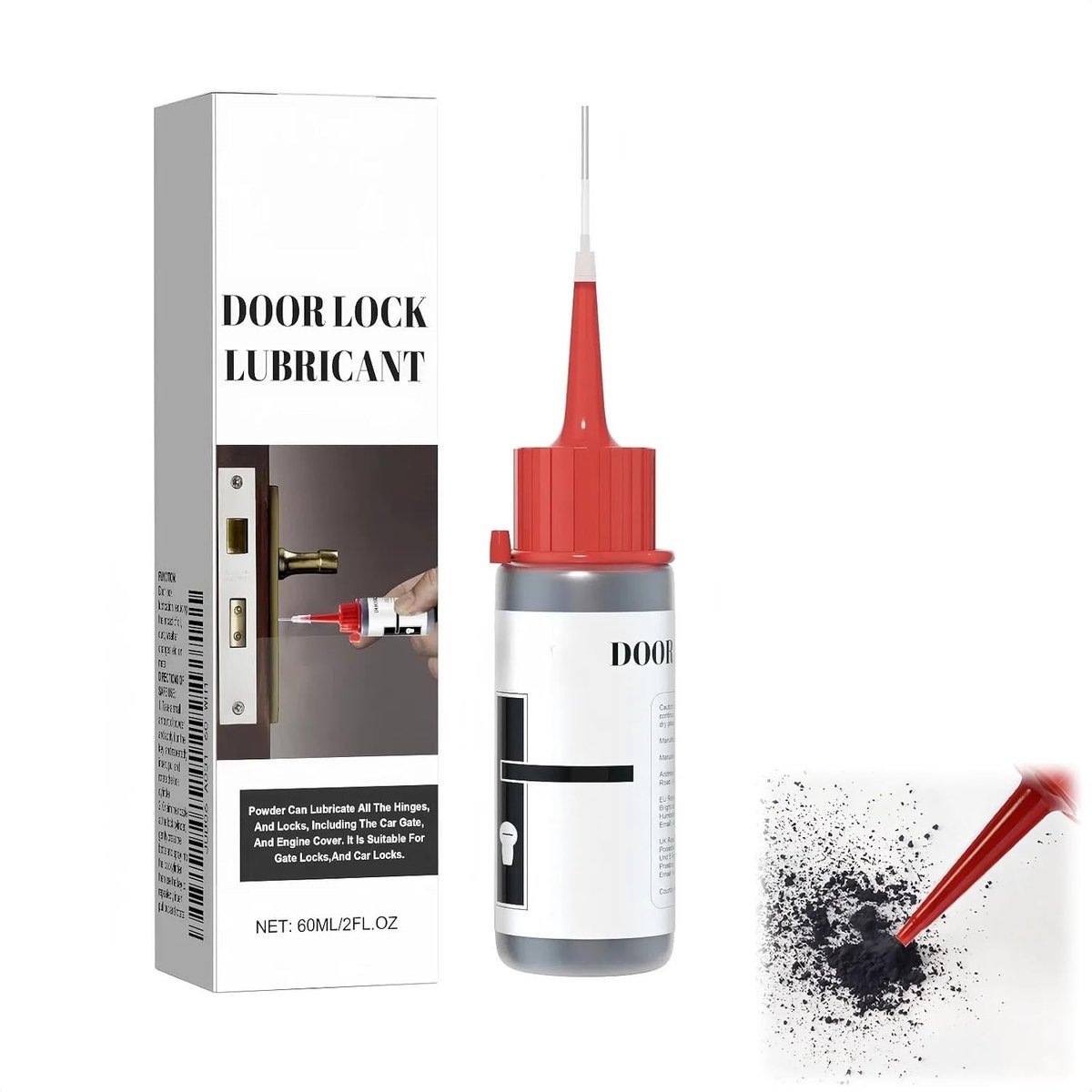 Multifunctioneel grafiet smeermiddel voor sloten, grafietspray en droge smeermiddel, 60 ml