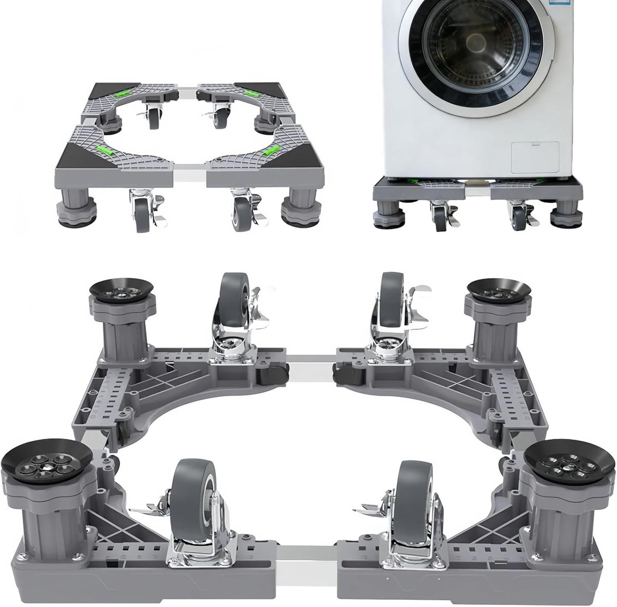Verstelbare Wasmachine Stand met 4 Poten voor Wasmachines, Droogmachines en Koelkasten (42-65 cm)