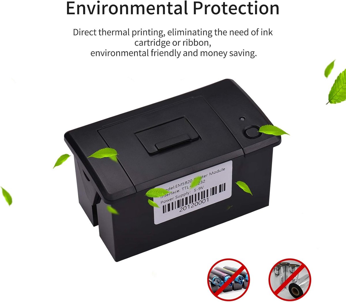 thermische bonprinter 58 mm mini-afdrukmodule, geluidsarm met ondersteuning voor USB/RS232/TTL seriële poorten ESC/POS-opdrachten voor de zelfbedieningsterminal van de kassa