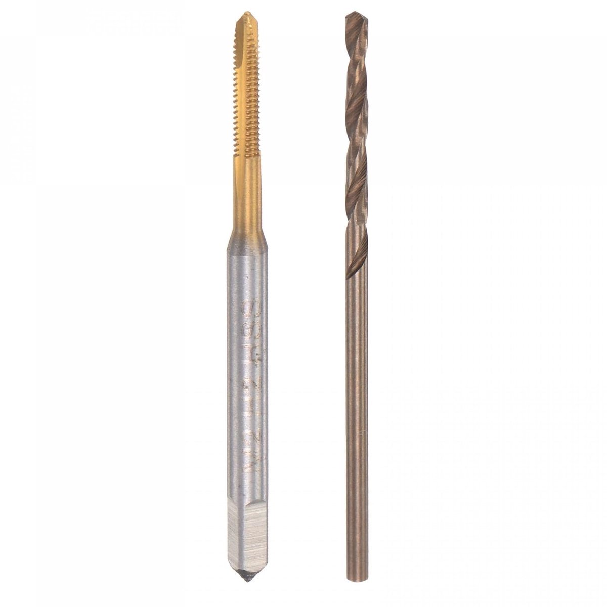 sourcing map M2 x 0,4 Spiraaltapparaat 1,6 mm boorset metrisch titanium gecoat kobalt snelstaal machineschroef schroefdraadboor schroefdraadsnijgereedschap