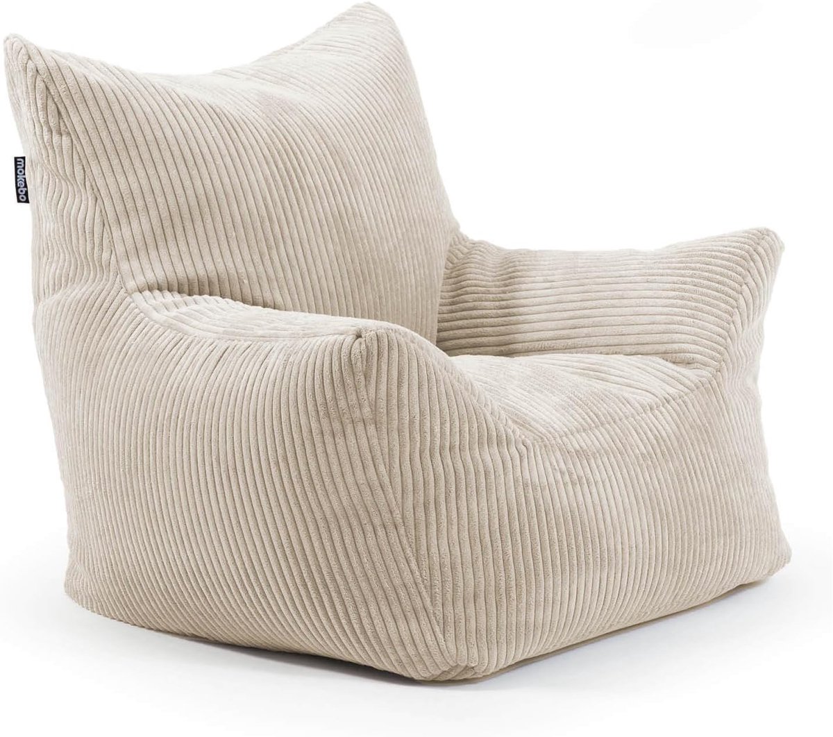 SnelShoppen - Kinderfauteuil van Cord - Comfortabele Zitzak voor Kinderen - Leesfauteuil in Naturel - Perfect voor Kinderkamer en Woonkamer