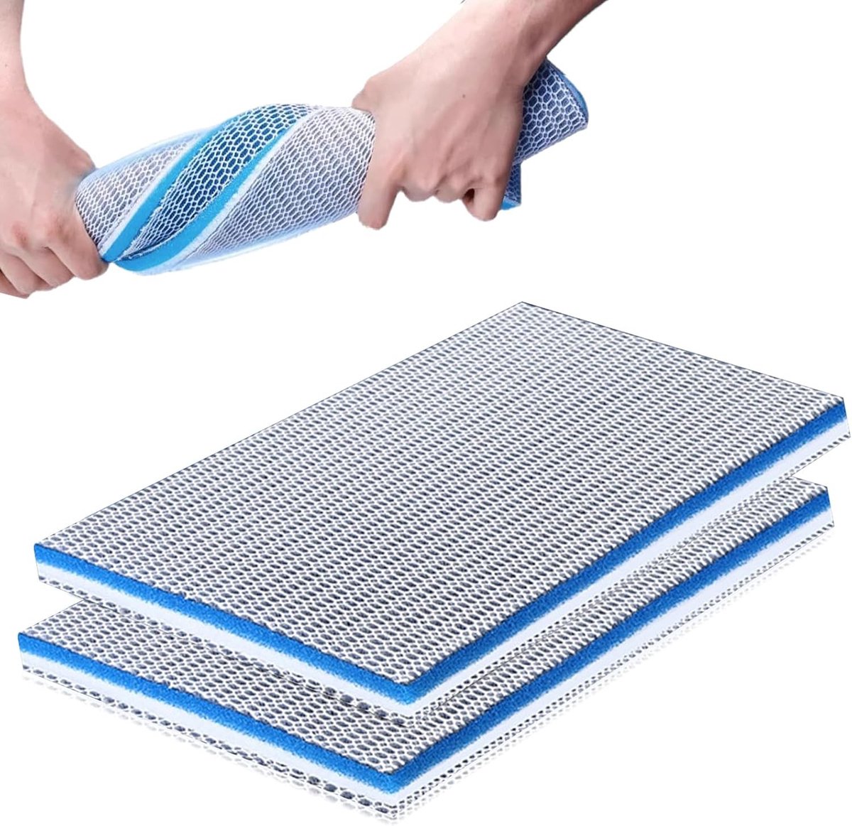 Set van 2 Herbruikbare 8D Filterwatten voor Aquarium, 30 x 20 cm, Ideaal voor Waterfiltratie en Reiniging, Snijdbare Filtermatten met Honingraatstructuur