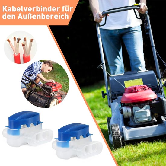 20x Waterdichte Kabelverbinders met Gel, Krimp Aansluitklemmen voor Robotmaaier, Blauw, Koper — afbeelding 4