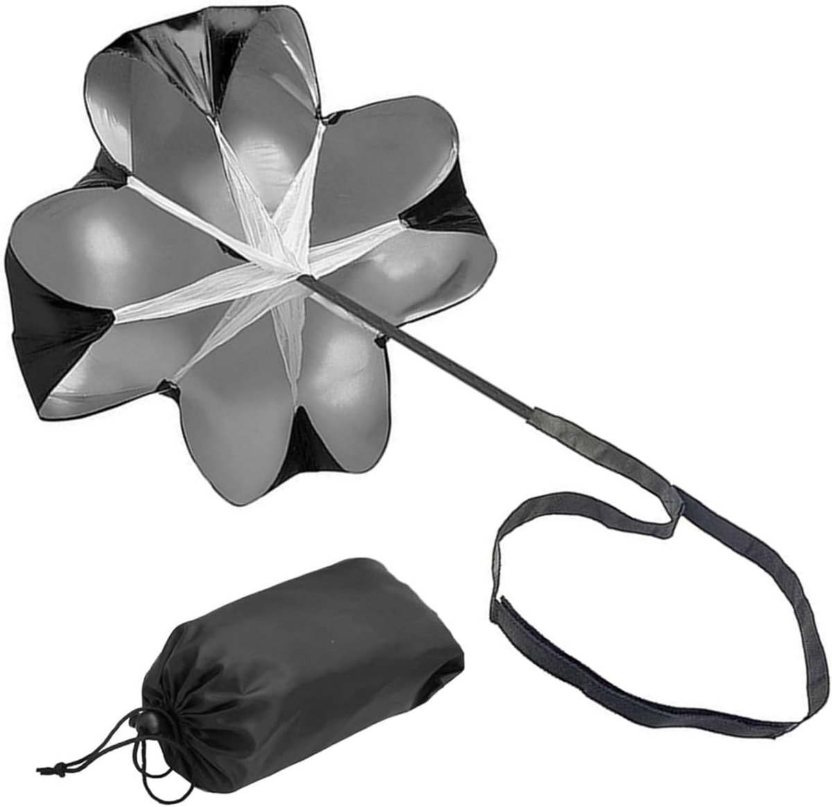 renparachute voor snelheidstraining, sprintparachutes, 150 cm renparaplu voor sprinttraining, krachttrainer voor voetbal, voor kinderen, jeugd, volwassenen, snelheids- en