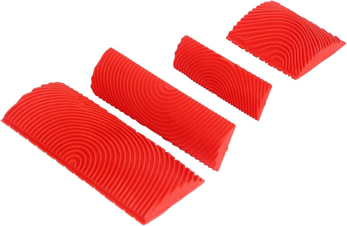 4 stuks hout greingereedschap, greingereedschap, houtpatroon verfgereedschap, imitatie houtnerf verf rubber, hout greingereedschap voor doe-het-zelf muur kamer kunst verf (7,4/8,7/13/15 cm)