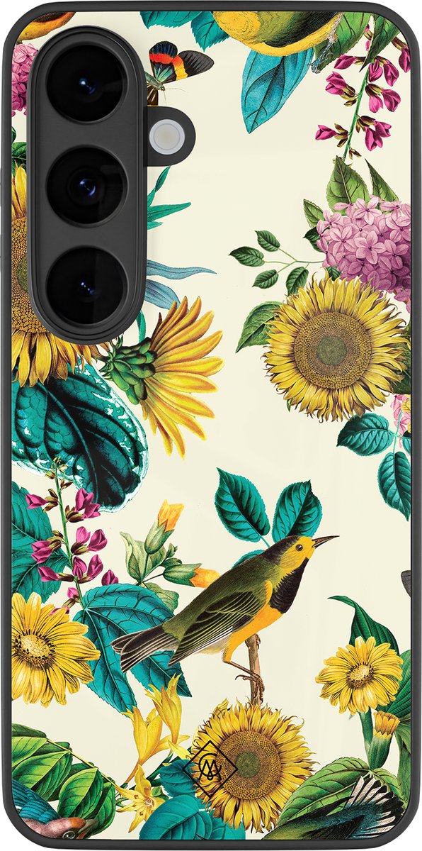 Casimoda® hoesje - Geschikt voor Samsung Galaxy S26 - Zonnebloemen / Bloemen - Luxe Hard Case Zwart - Backcover telefoonhoesje - Multi