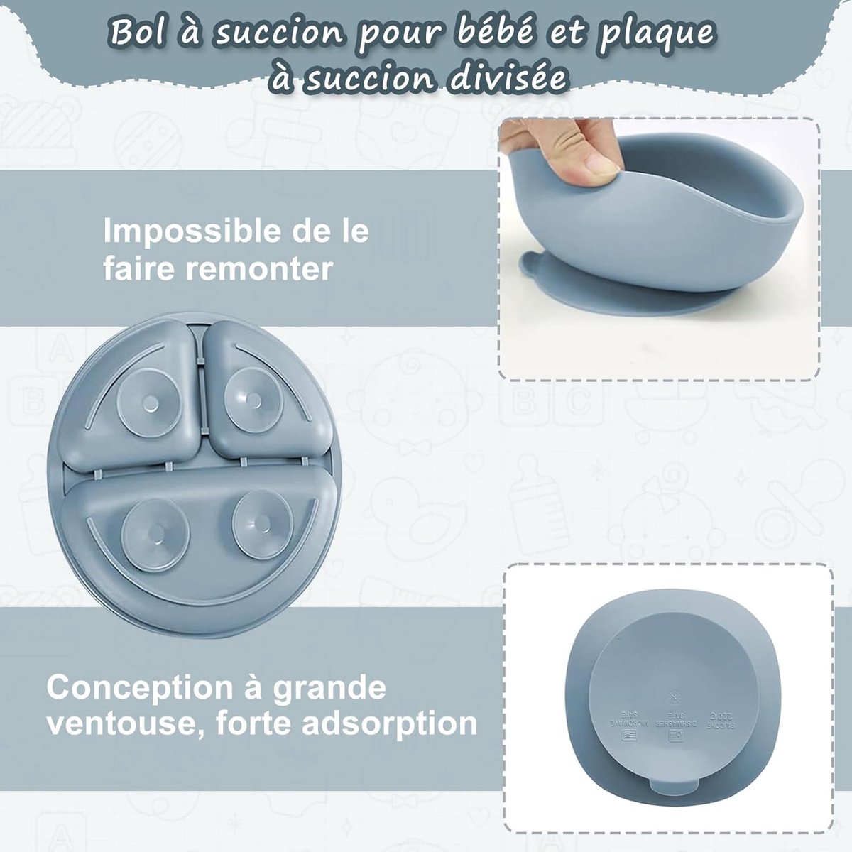 12-delige set, kinderservies, babylepels, drinkbeker, siliconen slabbetjes, babybord, kinderbord met zuignap, baby led-voedingsset, BPA-vrij, vaatwasser- en magnetronbestendig
