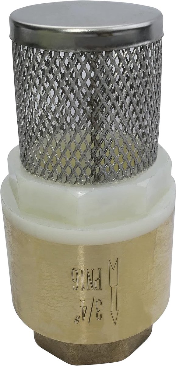 - C53430 - terugslagventiel - Ø3/4" inch - eendelig aanzuigfilter - bodemventiel - terugslagklep - messing