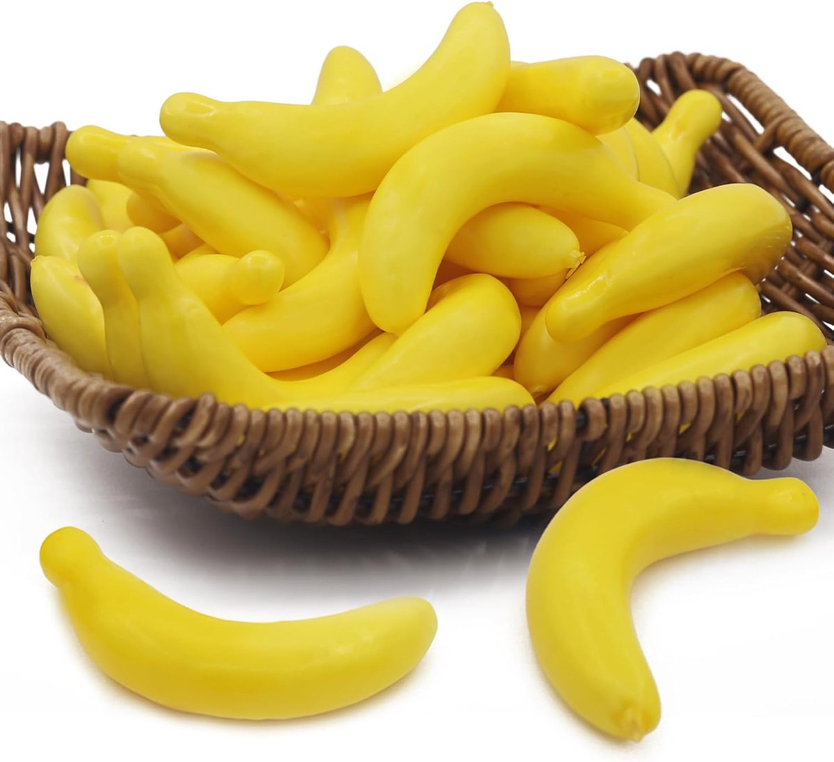 Kunstfruit banaan voor decoratie levensechte nep bananen imitatie plastic fruitdecoraties voor keuken thuis kerstfeest pub tafel mand fotografie rekwisiet ornament, 30 stuks