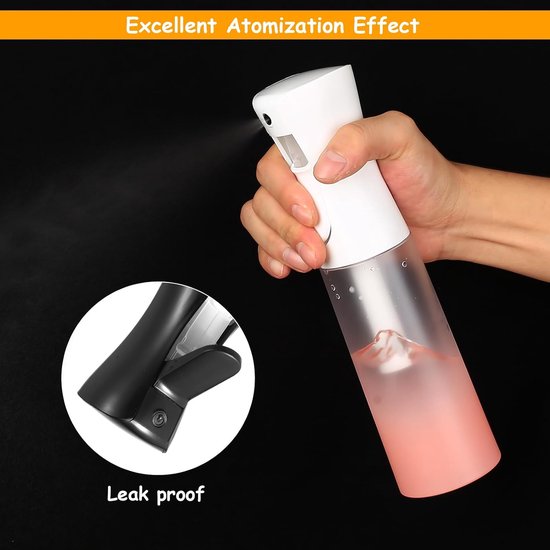 2 stuks 300 ml haar water nevel spuitfles, continue mist lege haarspray flessen, multifunctionele fijne Mister waterspuitflessen voor salon, kapper, kapper, reiniging tuinplanten — afbeelding 5