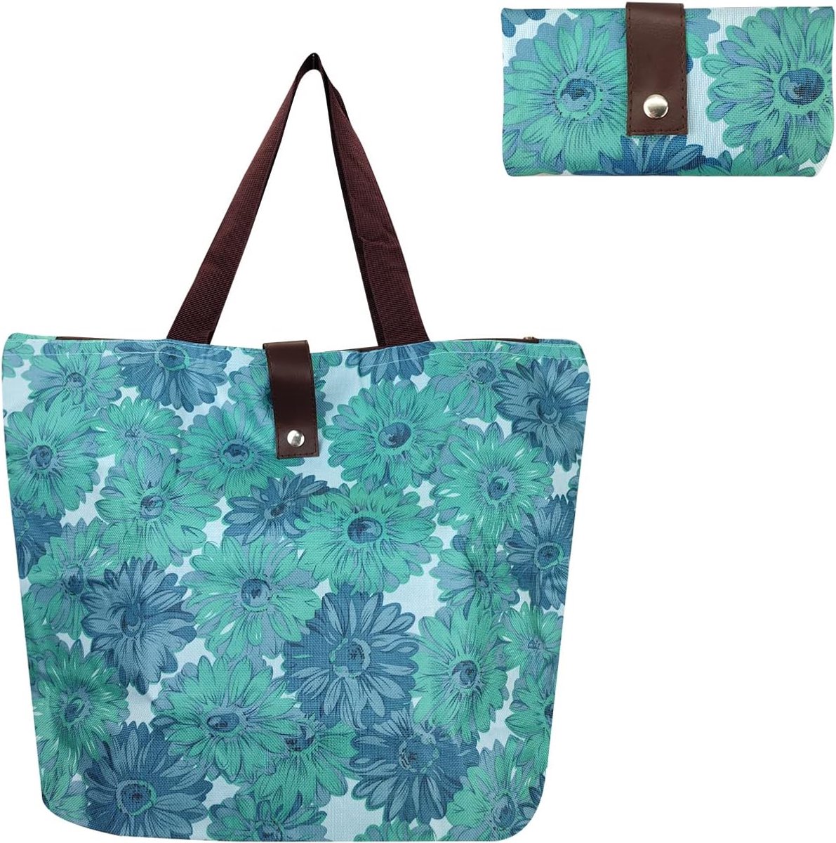 Herbruikbare en wasbare boodschappentassen, boodschappentas, milieuvriendelijke boodschappentas voor winkelen, reizen, boodschappen doen, Blauw, 12x45x32 cm