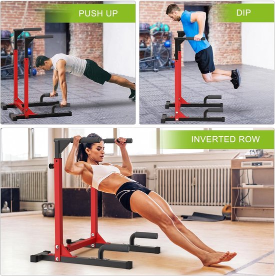 Calisthenics Dip Bars, in hoogte verstelbaar dipstation, hoogwaardige dipbar, multifunctionele parallelle staven voor krachttraining in de sportschool — afbeelding 2