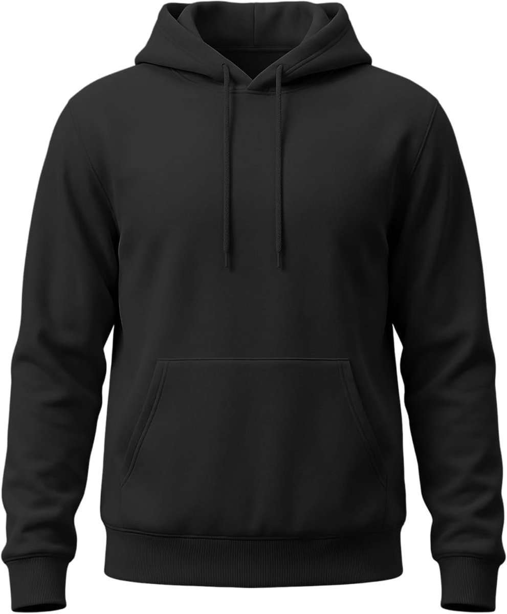 Heren capuchonpullover lange mouwen effen hoodie mannen regular fit trekkoord sweatshirt training casual katoenen trui met zakken