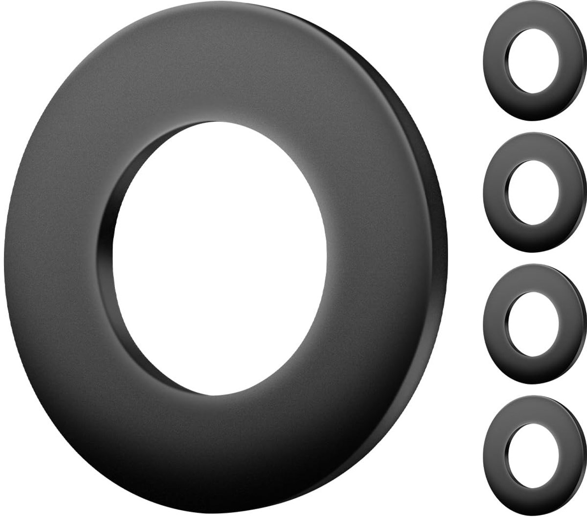 plat M22 x 40 mm, 5 stuks sluitring zwart carrosserieringen, afstandsringen, koolstofstaal, afdichting, sluitringen, afstandsringen voor schroefdraadstangen, schroeven
