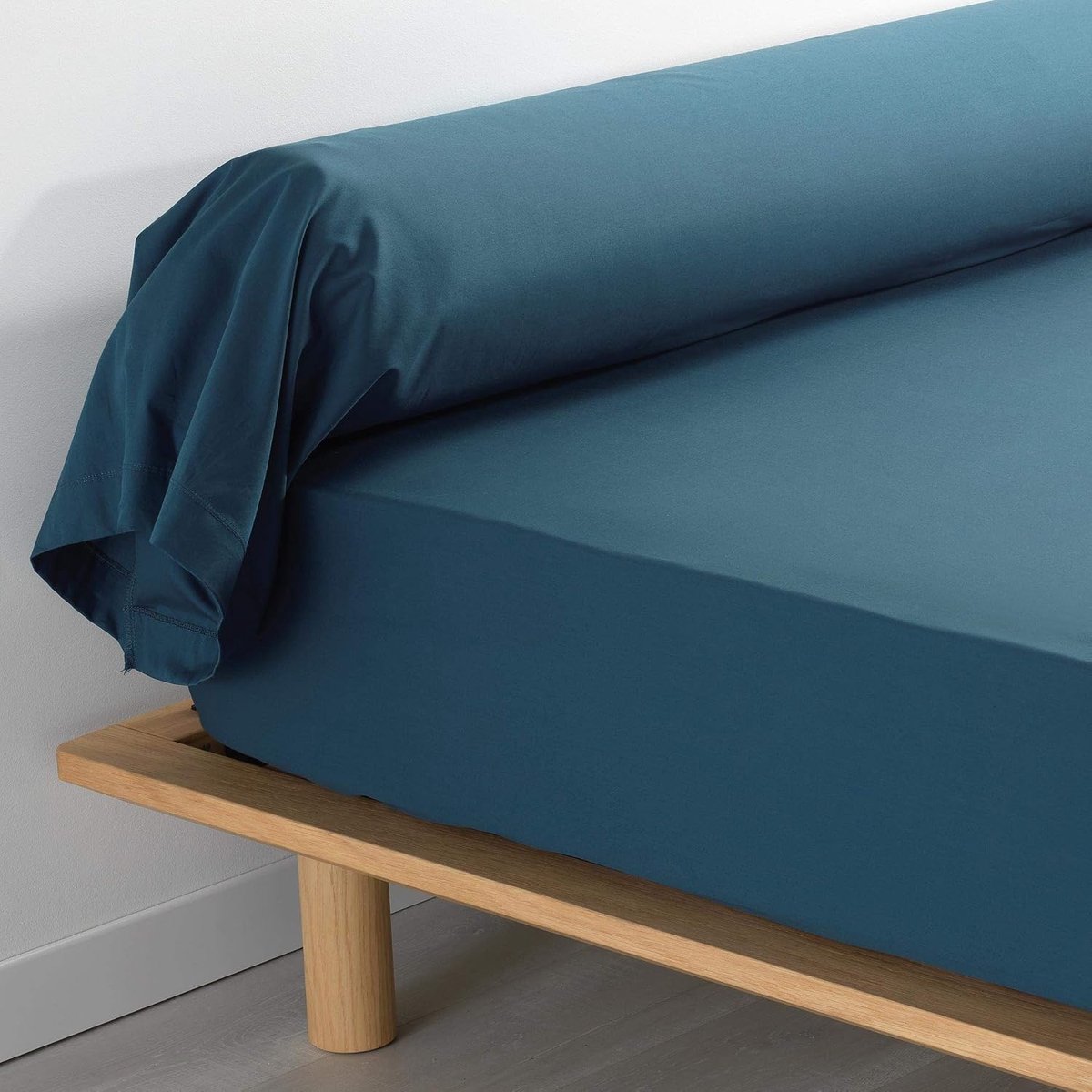 douceur d'intérieur, Kussensloop voor nekrol, 85 x 185 cm, perkaline, blauw, katoen